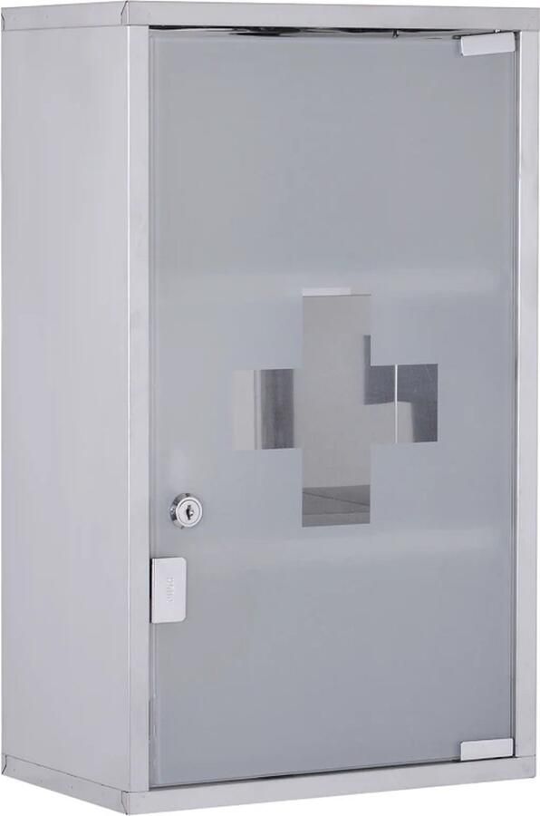 TRUUSK Medicijnkastje EHBO-kastje Met Slot RVS 30 X 18 X 50 Cm