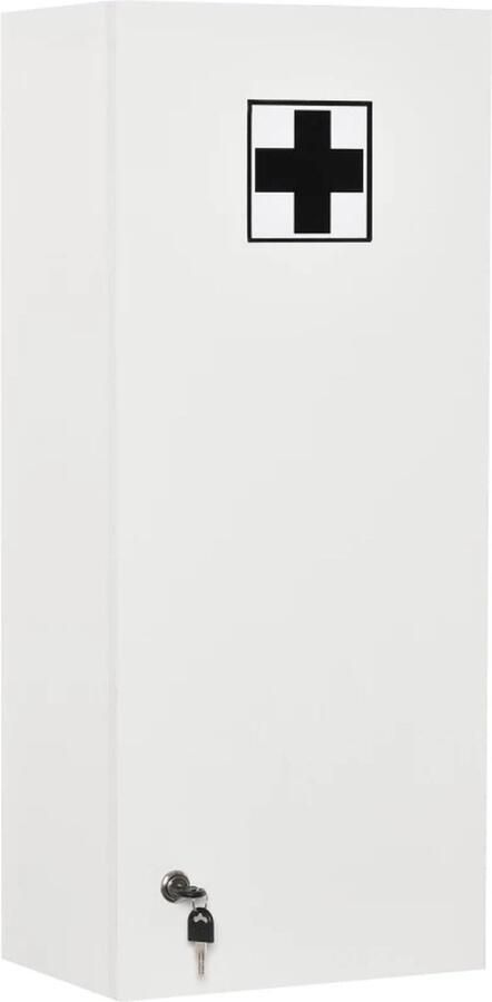 TRUUSK Medicijnkastje Met Plank Afsluitbaar Wit Compact Ideaal voor Medicijnen Veilig opbergen Stijlvol en Functioneel