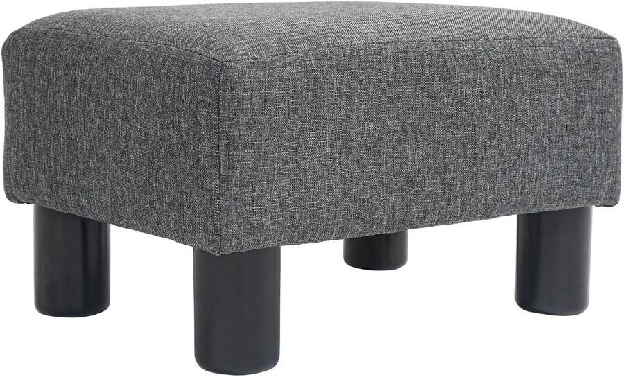 TRUUSK Moderne Zithocker Linnenlook Voetenbank Ottomaan Donkergrijs Voor Slaapkamer en Woonkamer