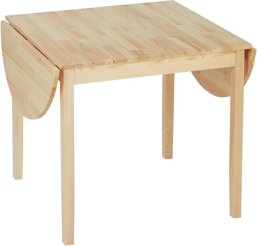 TRUUSK Opvouwbare Houten Eettafel Drop-Leaf Design Geschikt voor 6 Personen Compact Formaat 140 x 70 x 75 cm Natuurhout