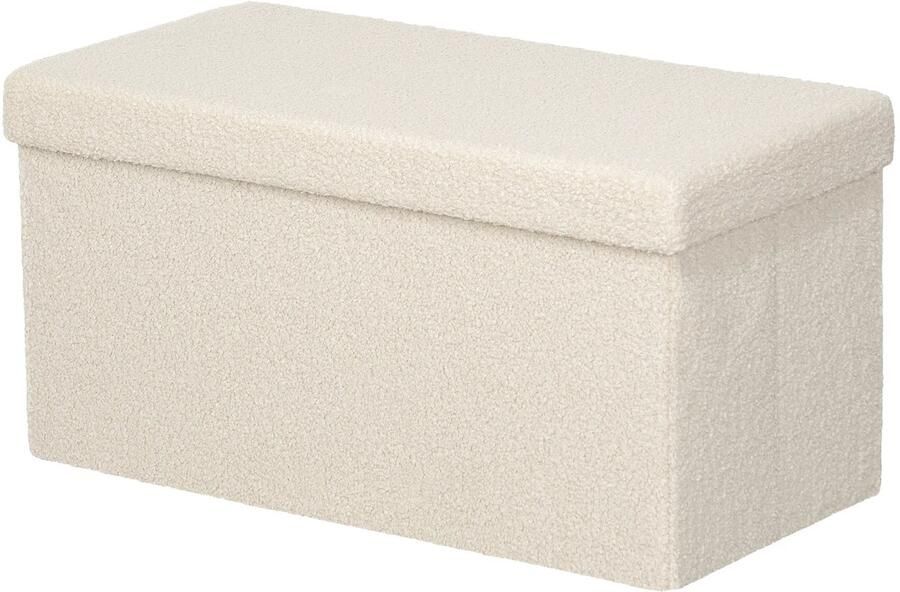 TRUUSK Opvouwbare Zitbank met Opbergruimte Gestoffeerd met Fluwelen Look Voor Hal Slaapkamer Woonkamer 76 x 38 x 38 cm