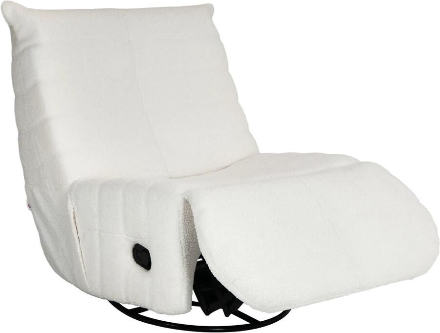 TRUUSK Relaxstoel Draaibaar TV-stoel Met Ligfunctie en Schommelfunctie Voetensteun Zakveerkern Zijvak Comfortabel