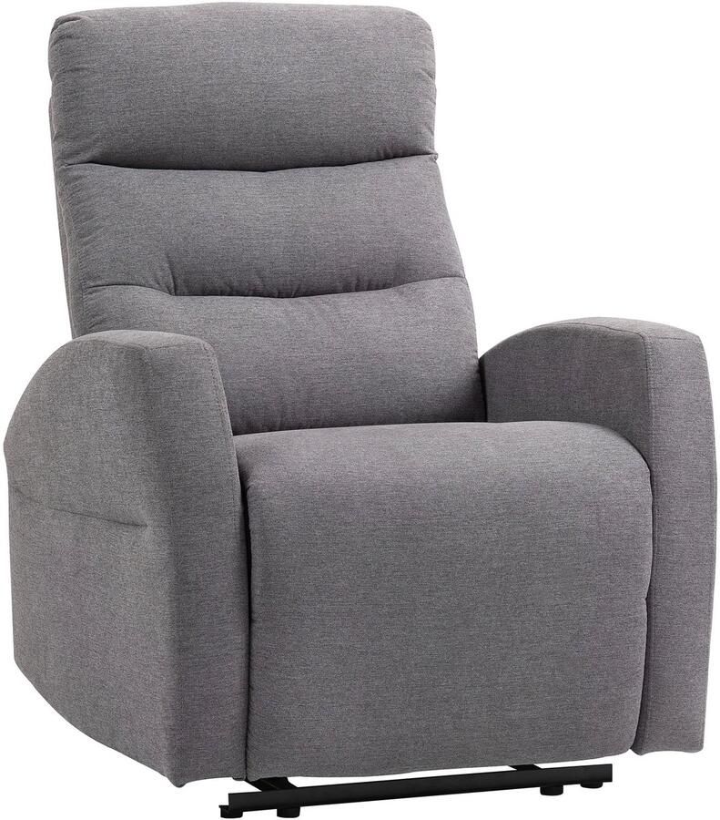 TRUUSK Relaxstoel met Ligfunctie Gevoerde TV-stoel met Voetsteun Linnenlook Voor Woonkamer Slaapkamer Tot 150 kg