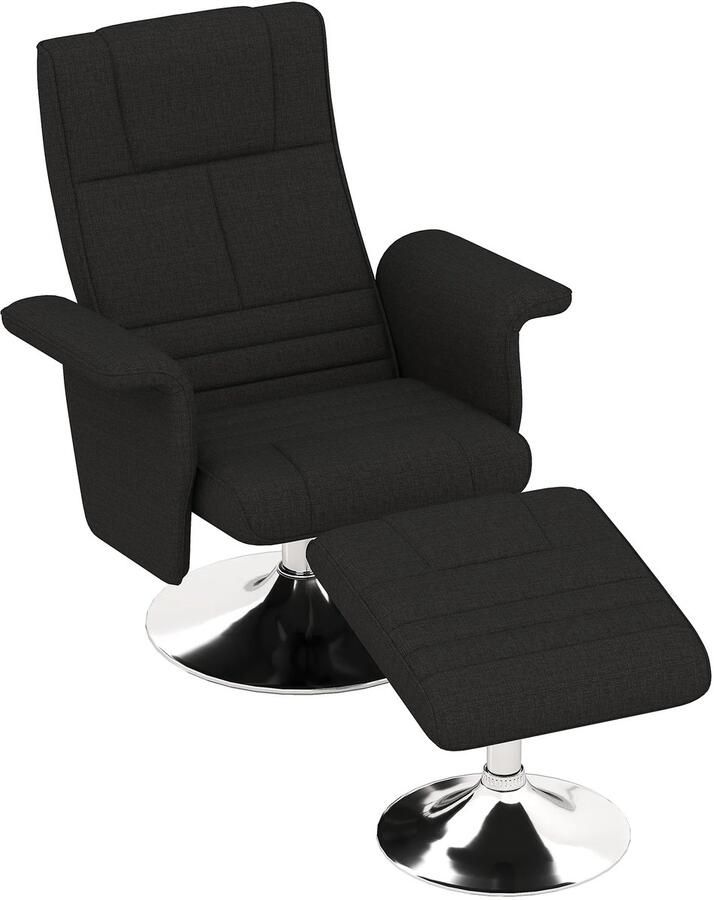 TRUUSK Relaxstoel met Voetenbank Draaibare Massagestoel Ligfunctie 8-punts Vibratiemassage Elektrische TV-stoel