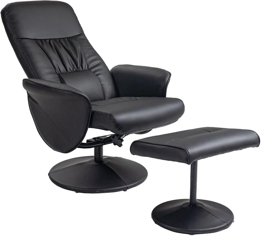 TRUUSK Relaxstoel Met Voetenbank TV Stoel Met Ligfunctie Draaibare Gestoffeerde Stoel Voor Woonkamer en Slaapkamer