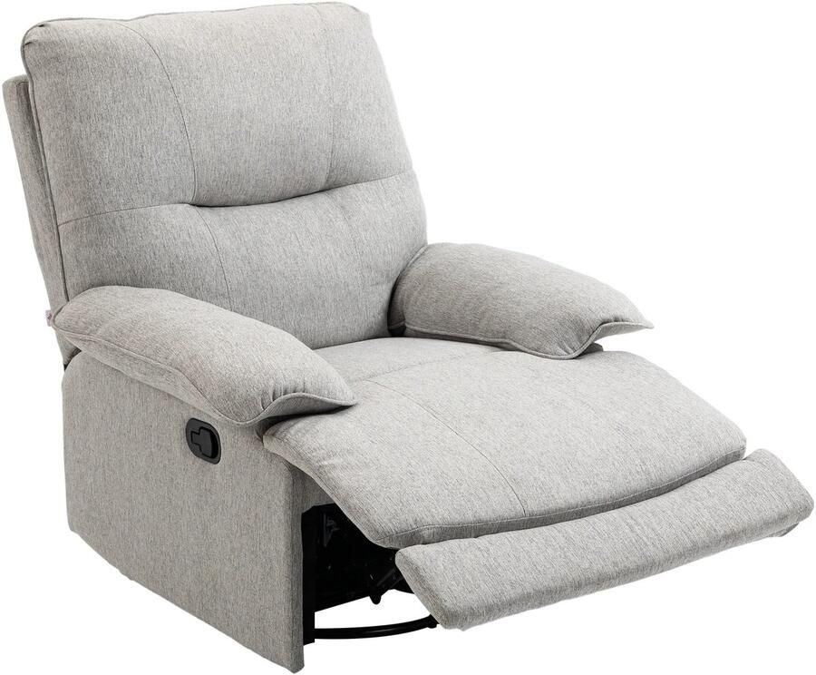 TRUUSK Relaxstoel TV-stoel Met Ligfunctie Draaibaar TV-stoel Met Veersysteem En Voetensteun Voor Woonkamer Slaapkamer