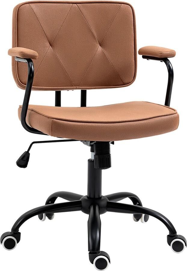 TRUUSK Retro Bureaustoel In Hoogte Verstelbaar Met Kantelfunctie Voor Thuiskantoor & Studeerkamer Max. 120 kg