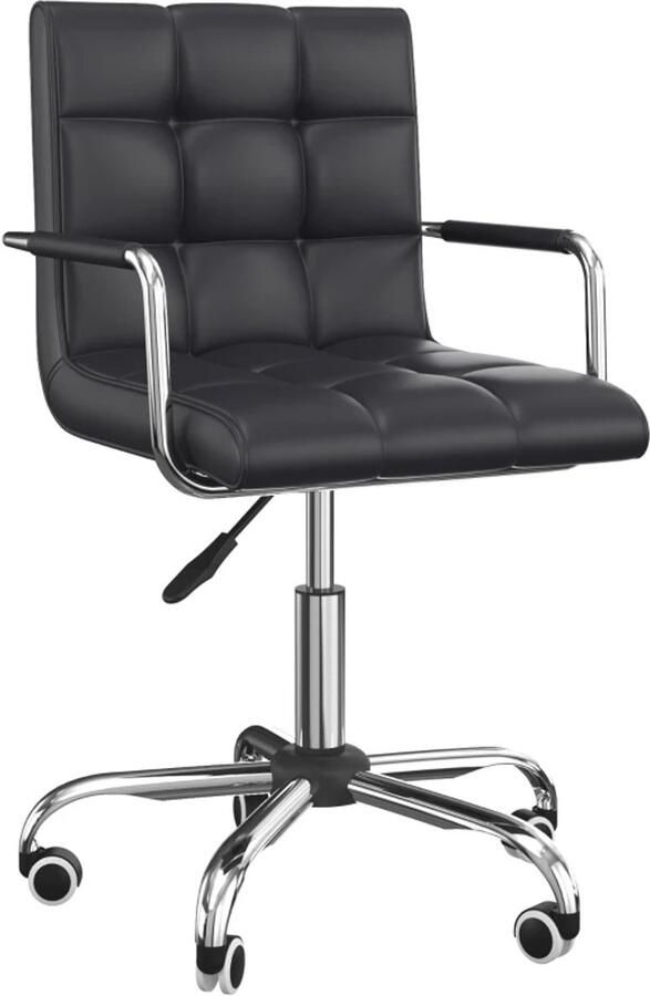 TRUUSK Retro-design Bureaustoel Hoogte Verstelbaar 5 Wielen Zwart 52 5 x 54 x 99 cm