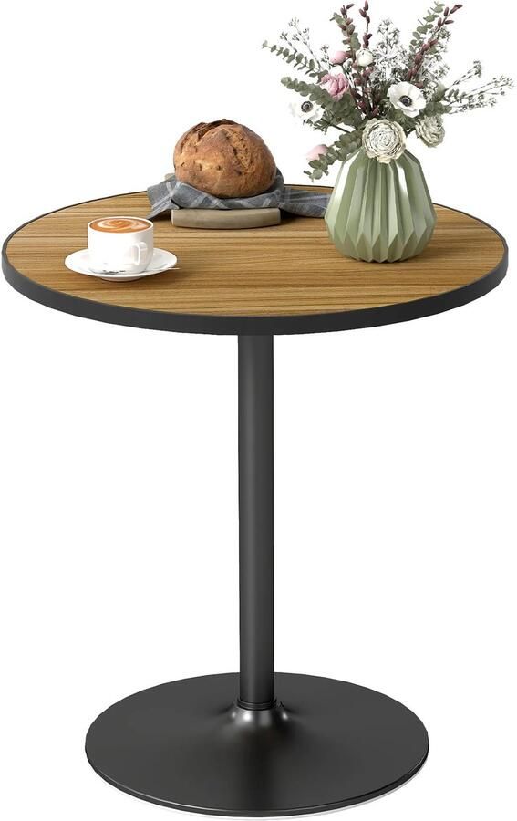 TRUUSK Ronde Eettafel Moderne Keukentafel Houtlook Plaat Voor 4 Personen Ø70 x 76 cm Eik