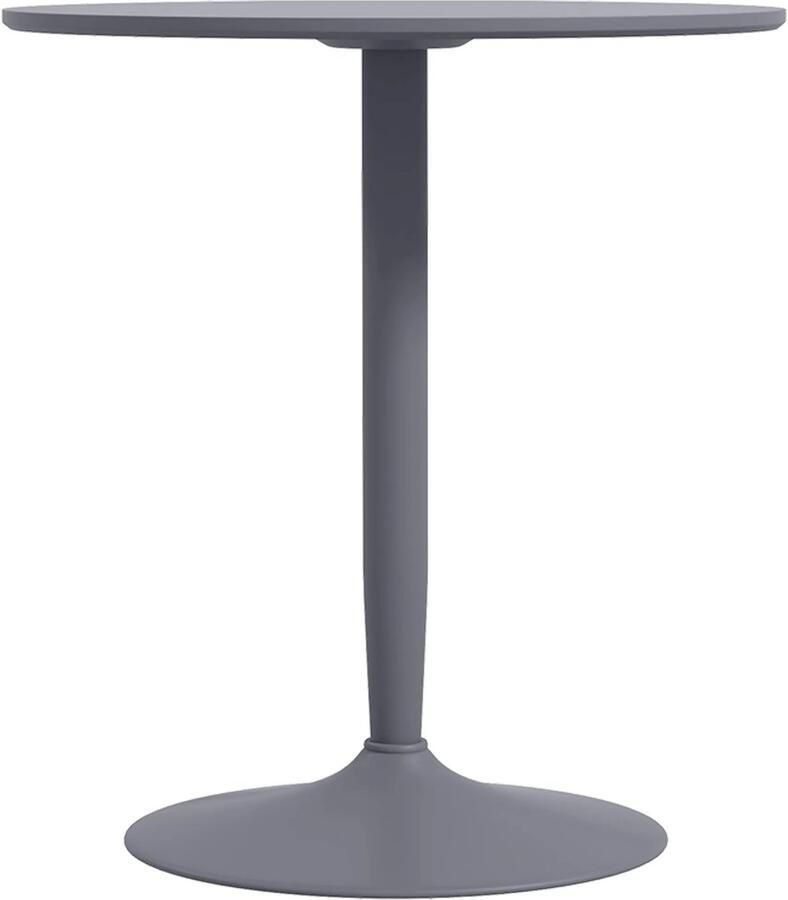 TRUUSK Ronde Eettafel voor 2 Personen Moderne Bartafel met Stalen Poot Antislip Voetsteun Voor Kleine Ruimtes Ø70 x 75 cm