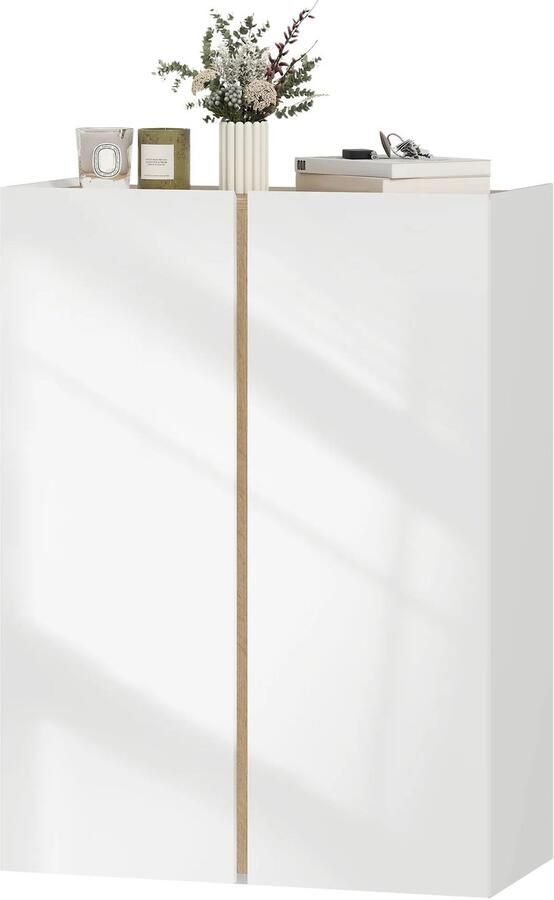 TRUUSK Schoenenkast met Soft-Close-Functie 6-traps Ontwerp zonder Handgrepen Maximaal 18 Paar Voor Hal en Entree Hout