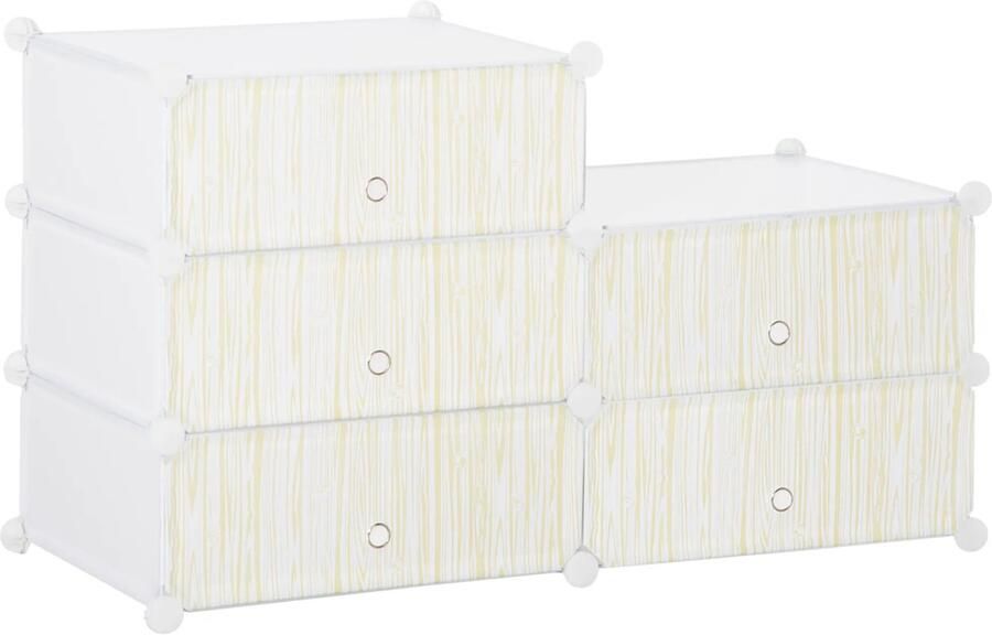 TRUUSK Schoenenrek Kunststof Voor 6 paar schoenen DIY steekrek Opslag Wit 49 x 36 5 x 108 cm