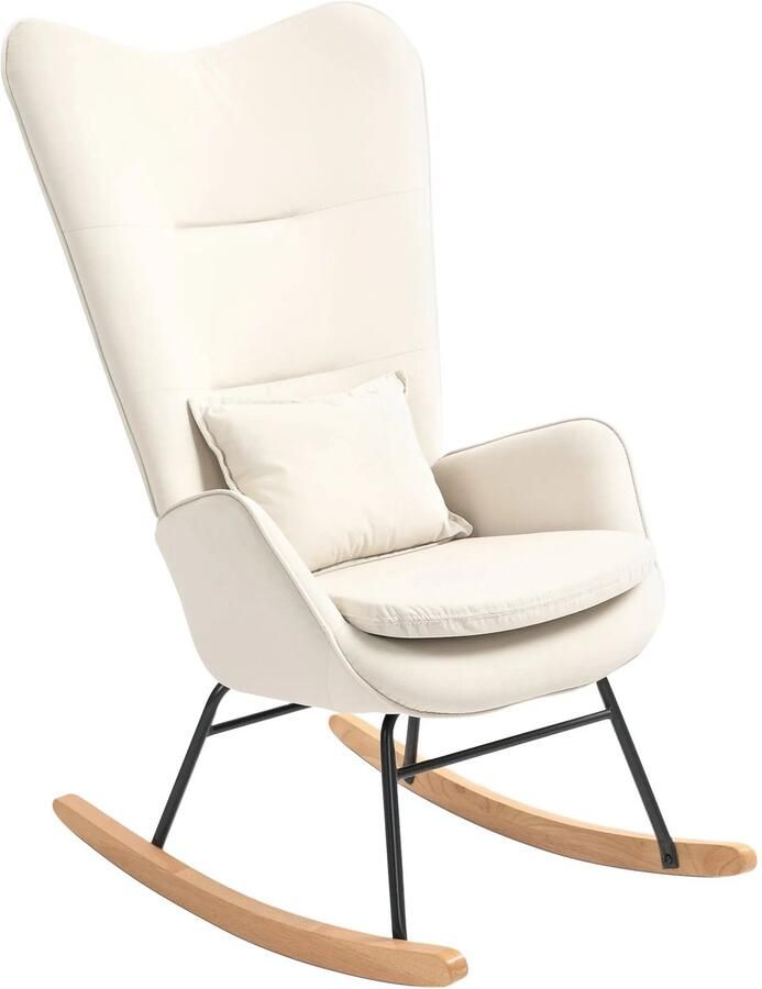 TRUUSK Schommelstoel met Fluweelachtige Uitstraling Armleunstoel Voedingsstoel Tot 120 kg Draagvermogen Voor Slaapkamer
