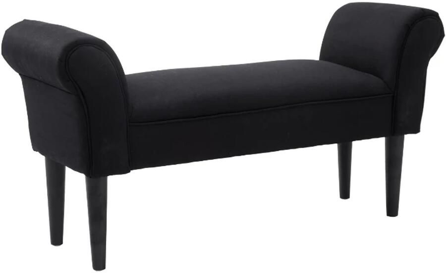 TRUUSK Slaapkamerbank Bedbank Gestoffeerd MDF-schuim Zwart 102 x 31 x 51 cm