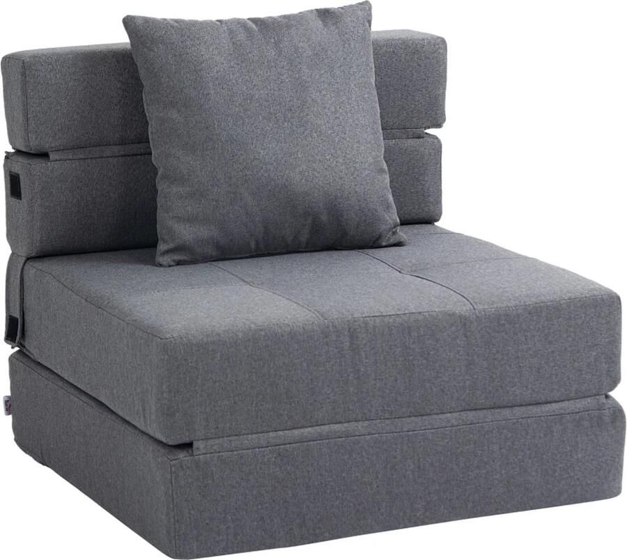 TRUUSK Slaapstoel Relaxstoel Logeerbed. Afneembare Hoes 70cm X 70cm X 61cm Donkergrijs