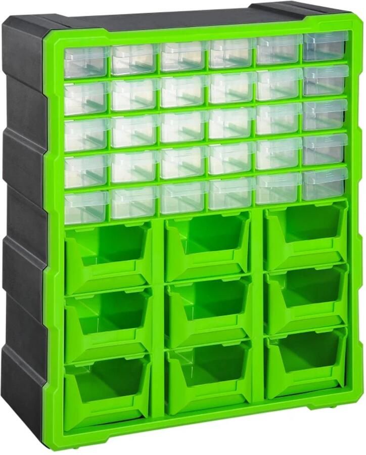 TRUUSK Sorteerbox Klein 39 Vaks Groen L38 x B16 x H47 5 cm Voor Onderdelen Magazijn Opbergbox