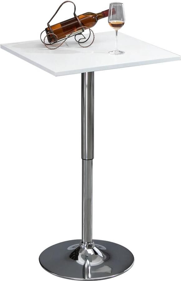 TRUUSK Verstelbare Barkruk 360° Draaibaar Krasvaste Voeten Stabiele Metalen Basis Wit