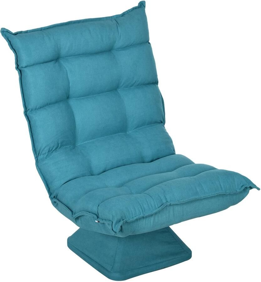 TRUUSK Verstelbare Vloerstoel Draaibare Meditatiestoel Relaxfauteuil Lazy Sofa Voor Woonkamer & Kantoor Blauw