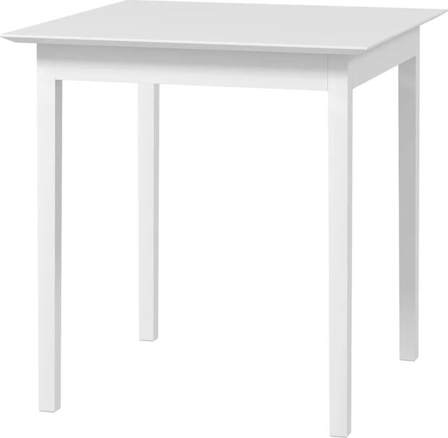 TRUUSK Vierkante Eettafel Modern Design Afmetingen 75 cm x 75 cm x 76 cm Kleur Wit