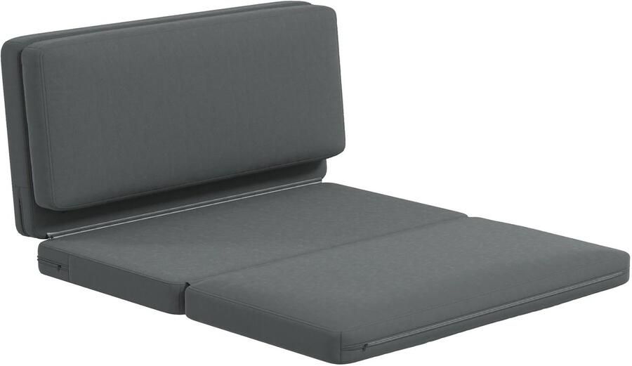 TRUUSK Vloersofa 3-in-1 Opvouwbare Slaapbank Fluweelachtige Afwerking Tot 240 kg Voor Slaapkamer en Woonkamer Donkergrijs