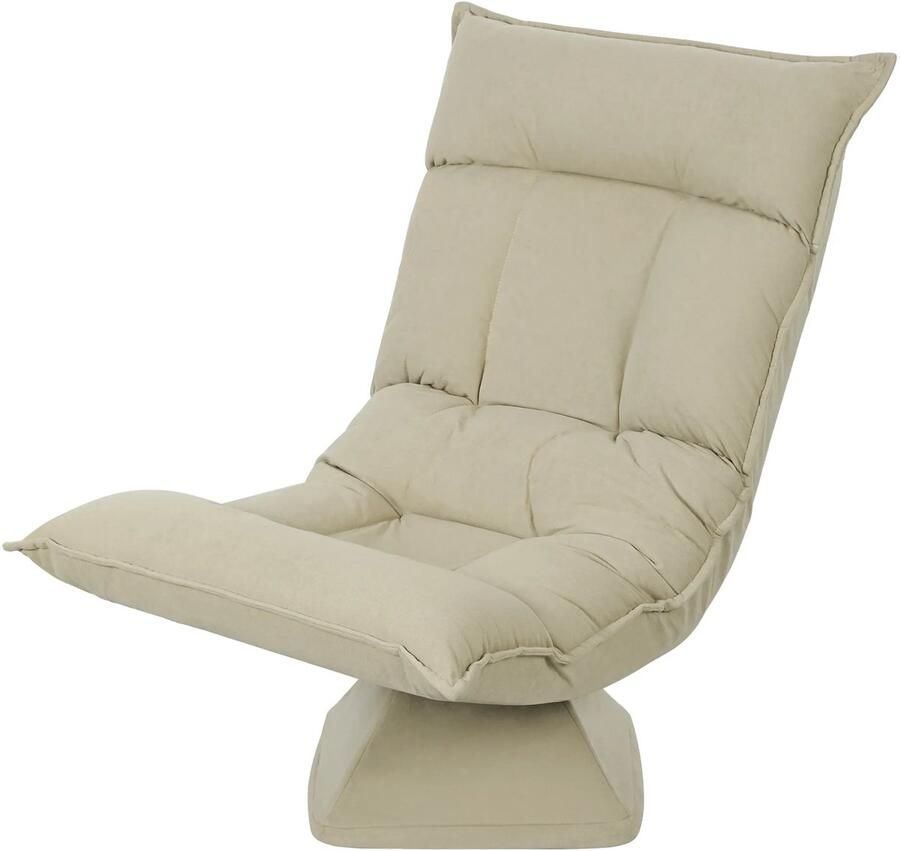 TRUUSK Vloerstoel 360° Draaibaar 5-Voudig Verstelbare Rugleuning Opvouwbaar Gepolsterd Voor Woonkamer Gaming & Lezen