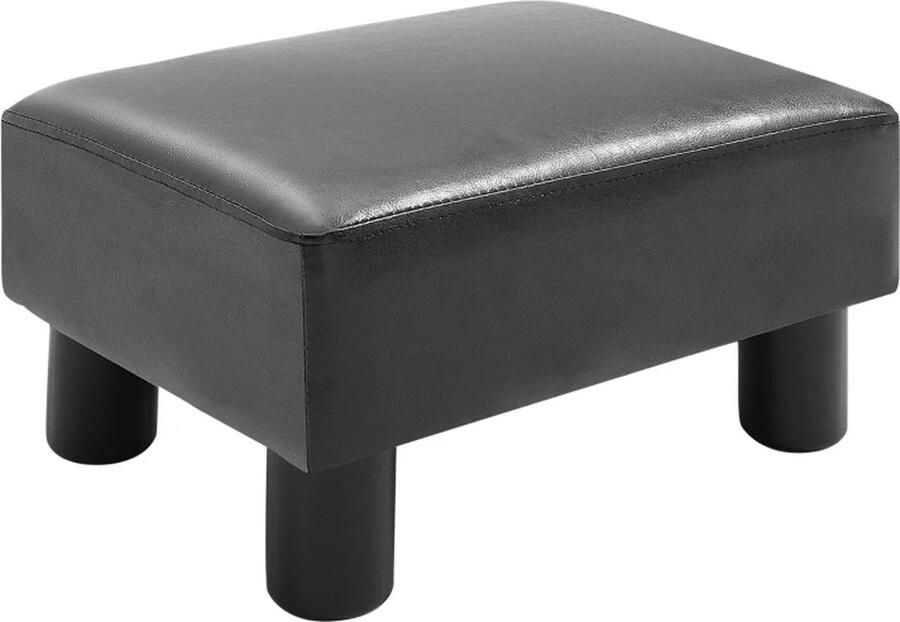TRUUSK Voetenbank Beensteun Kruk Ingangsbank Kruk Zonder Rugleuning Bank Chesterfield Gemaakt Van Kunstleer Zwart 40 X 30 X 24 Cm