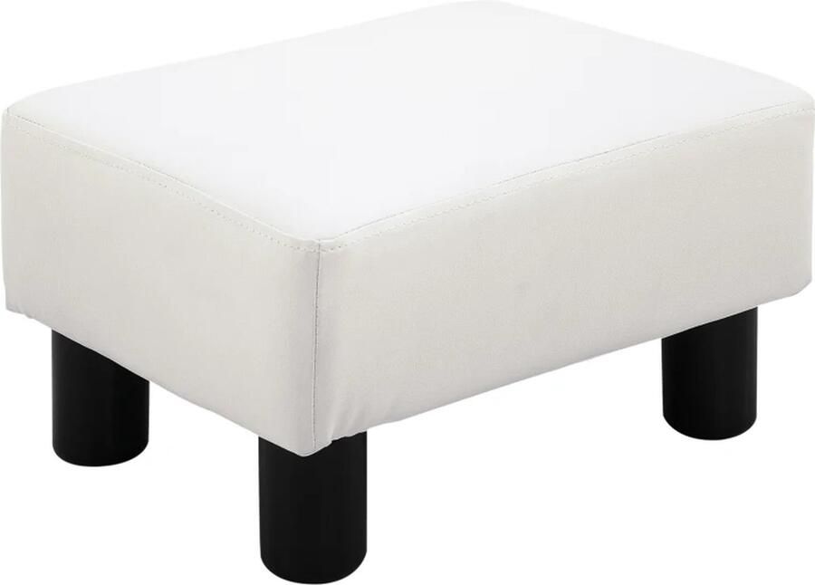 TRUUSK Voetenbank Beensteun Kruk Ingangsbank Kruk Zonder Rugleuning Bank Chesterfield Gemaakt Van Kunstleer Wit 40 X 30 X 24 Cm