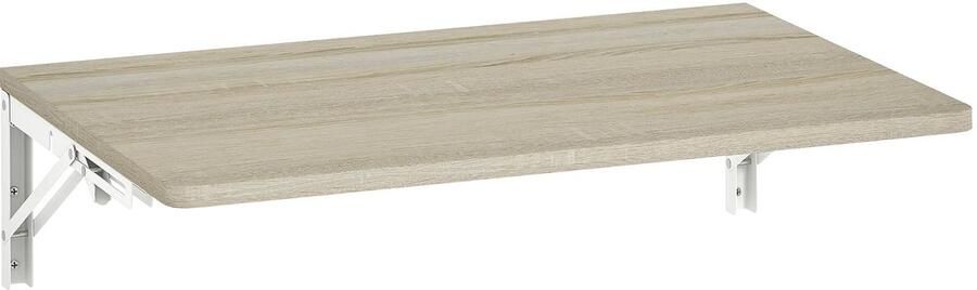 TRUUSK Wandklaptafel 60x40 Cm Klaptafel Ruimtebesparende Zwevende Bureau Met Afgeronde Hoeken Voor Thuiswerkplek Woonkamer Slaapkamer Keuken Eiken