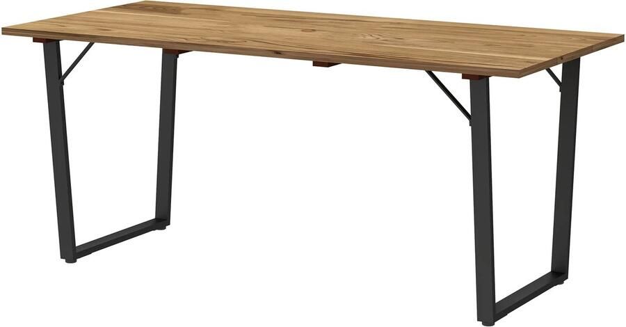 TRUUSK Weerbestendige Houten Tuintafel 175x80 cm Met Paraplu Gat Buffettafel voor 6 Personen Voor Tuin Terras en Balkon