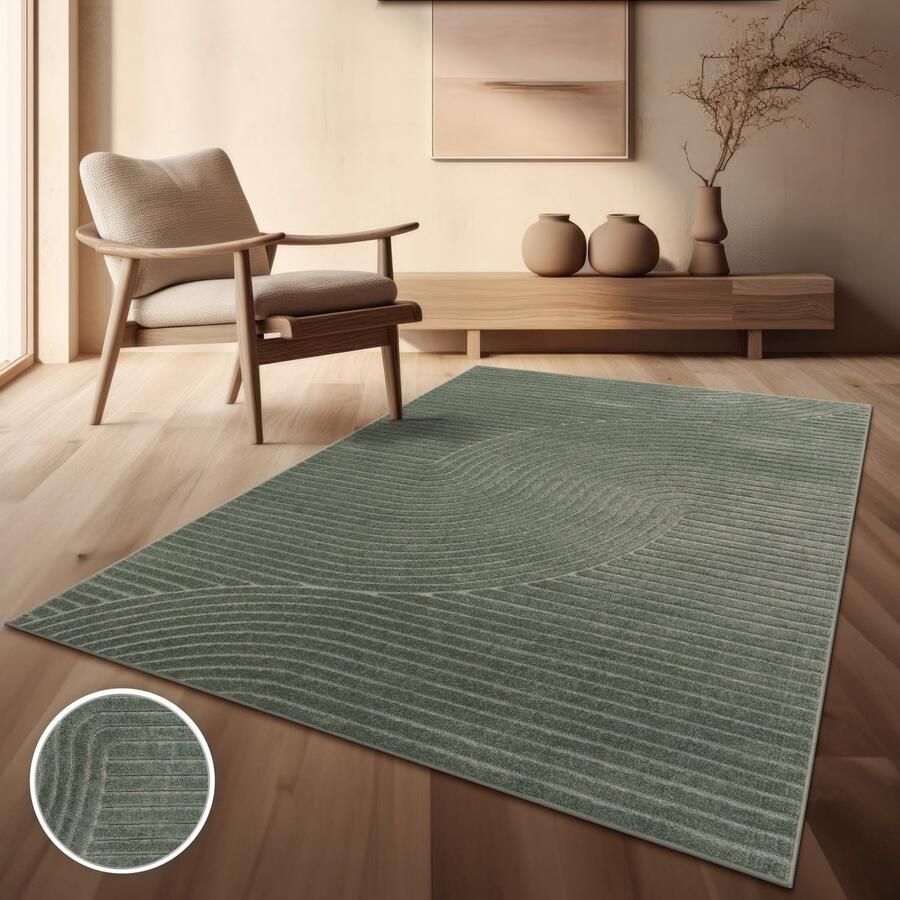 TT Home Binnen- en buitentapijt weerbestendig keuken slaapkamer Skandi etno design effen kleuren