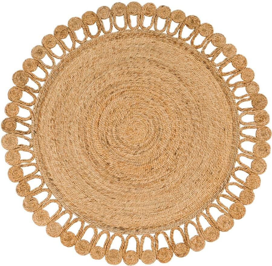TT Home Jute woonkamerkleed natuurlijke vezel boho design effen kleuren etnisch handgemaakt