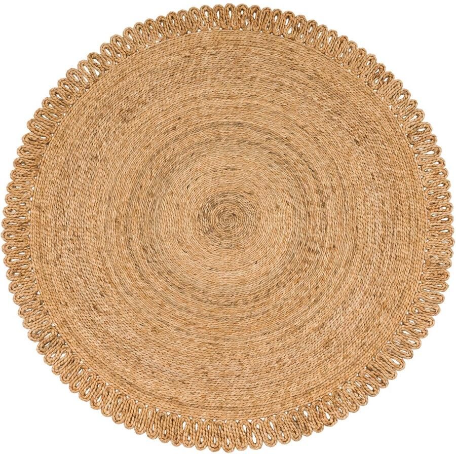 TT Home Jute Woonkamertapijt Rond Natuurlijke Vezel Effen Modern Boheems Handgemaakt