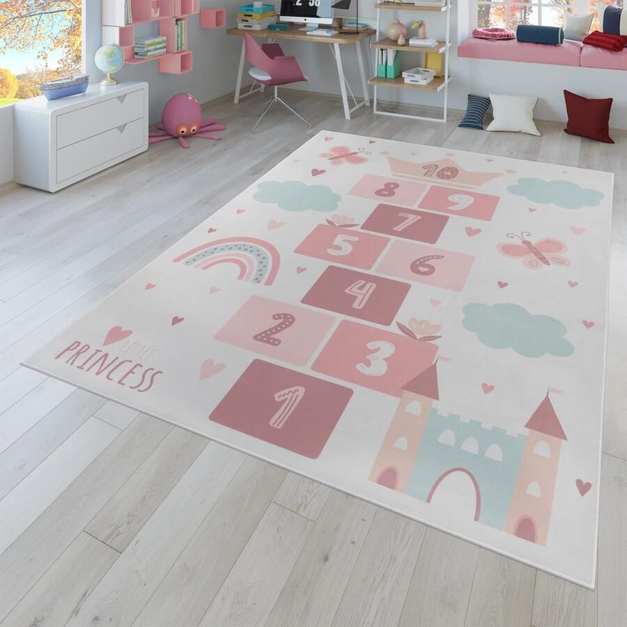 TT Home Kinderkamer tapijt kinderkamer tapijt antislip hart wolk vlinder