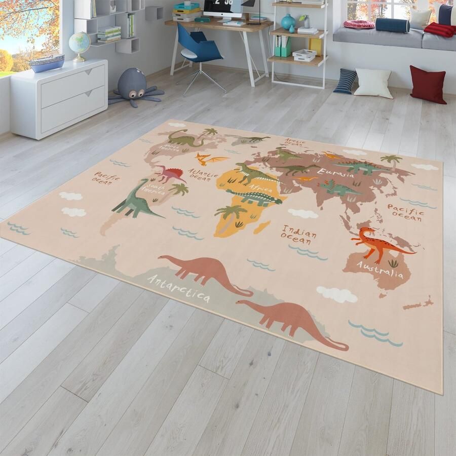 TT Home Kinderkamertapijt jongenskamertapijt meisjeskamertapijt antislip dinosaurussen aarde