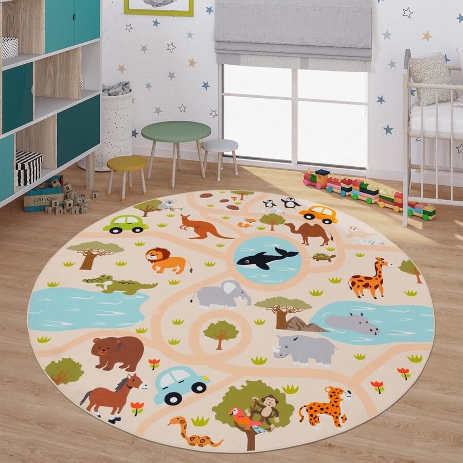 TT Home Kinderkamertapijt tapijt jongen meisje kinderkamertapijt baby antislip straat 160 x 220 cm Rechthoek 160 x 220 cm Rechthoek veelkleurig - Foto 2