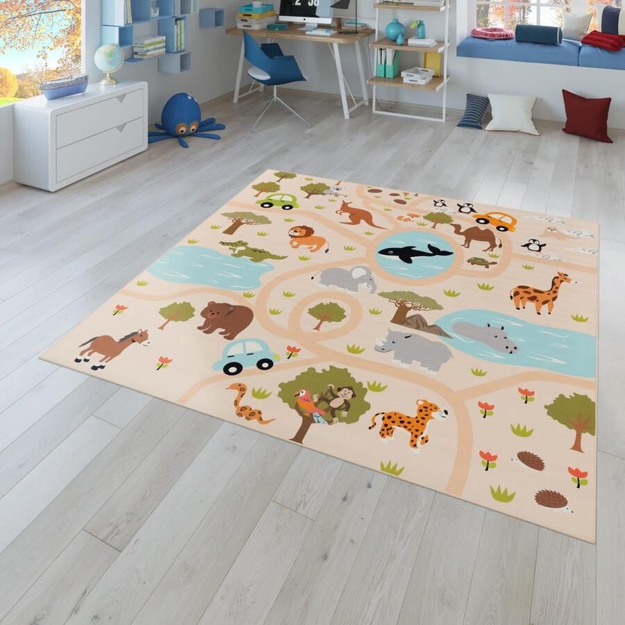 TT Home Kinderkamertapijt tapijt jongen meisje kinderkamertapijt baby antislip straat 160 x 220 cm Rechthoek 160 x 220 cm Rechthoek veelkleurig - Foto 3