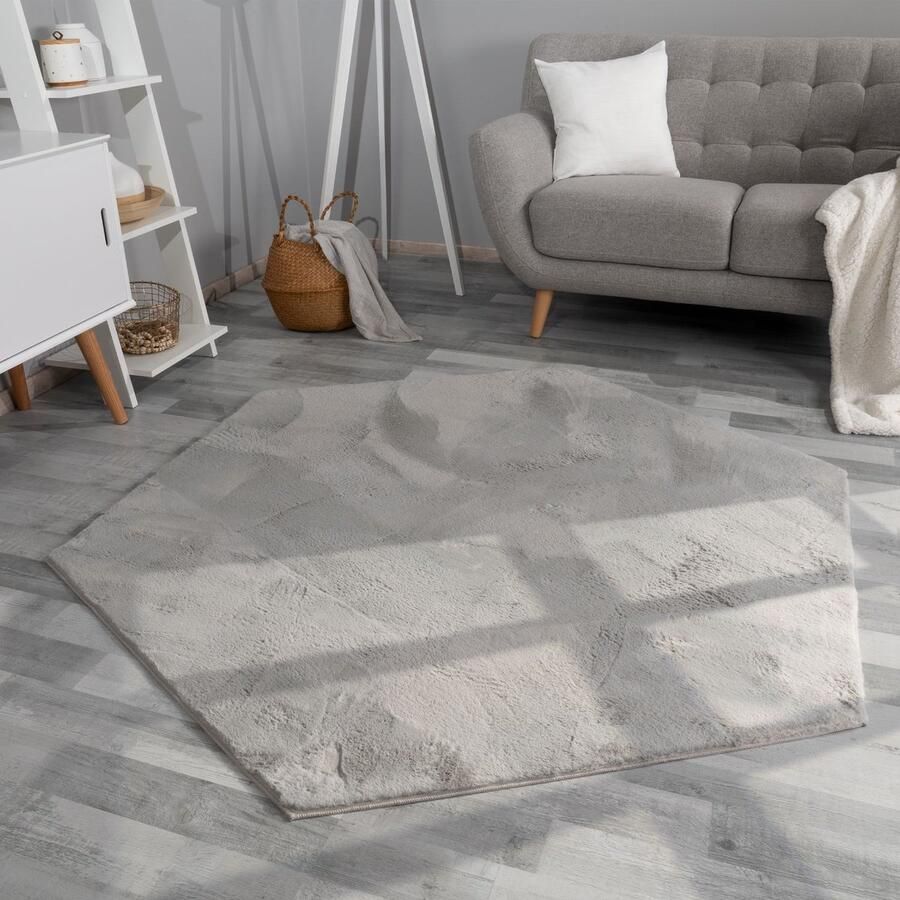 TT Home Woonkamer hoogpolig tapijt imitatiebont moderne effen kleuren pluizig zacht