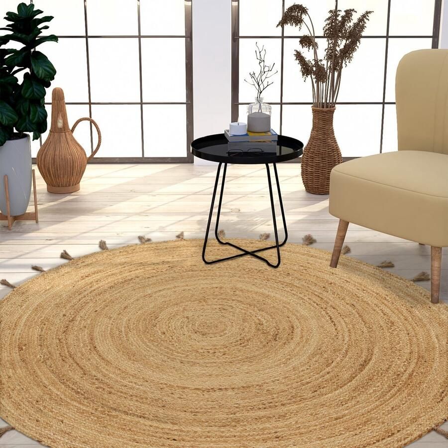 TT Home Woonkamertapijt natuurlijke vezel boho design etno handgemaakt natuurlijk
