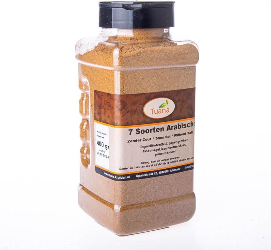 TUANA KRUIDEN 7 Soorten Kruidenmix (arabisch) Strooibus 400 Gram Tuanashop GP-X-0002