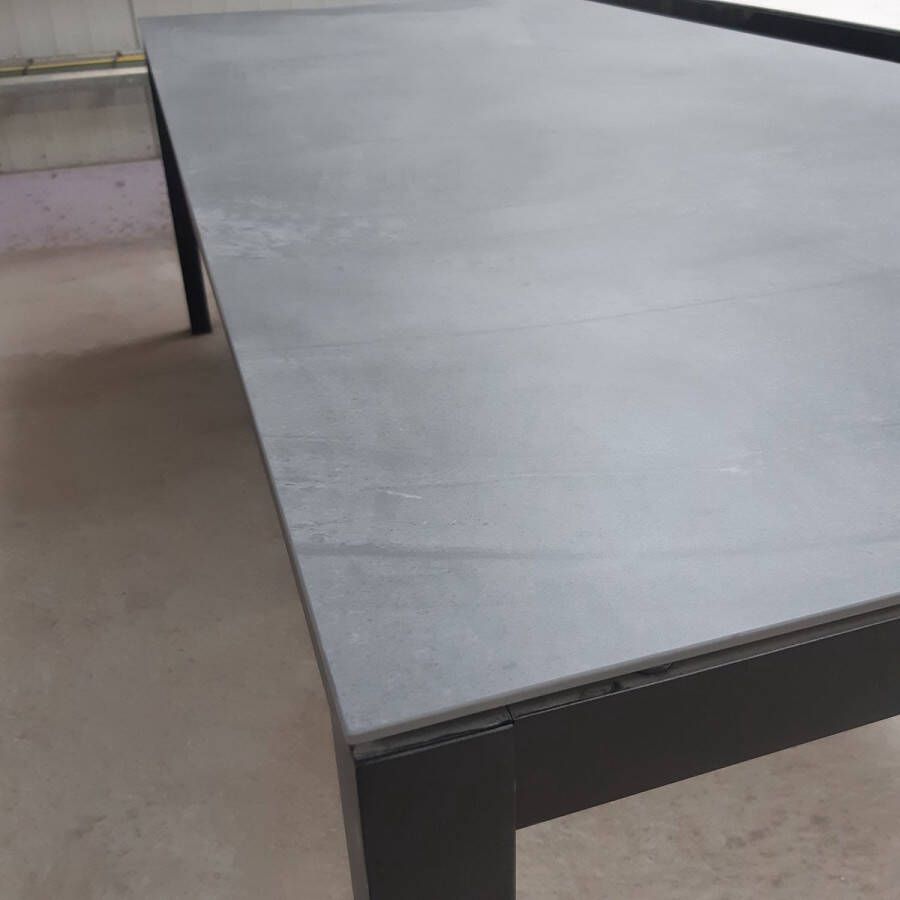 Tuinbeleving Tuintafel keramisch blad antraciet blauw 150x100cm