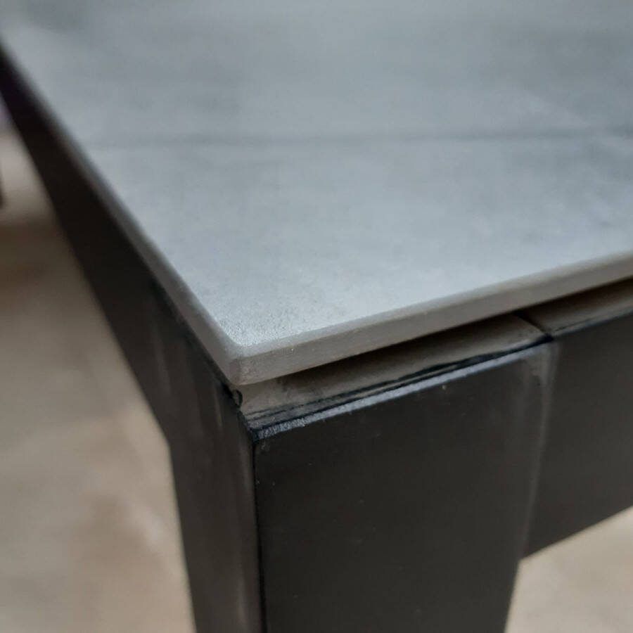 Tuinbeleving Tuintafel keramisch blad antraciet blauw 70x80cm