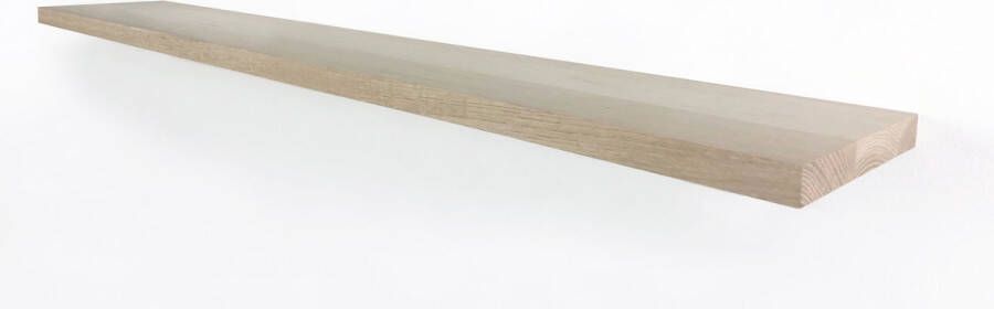 Wandplanken.nl Wandplank zwevend eiken recht 120 x 20 cm 25 mm Eikenhouten wandplank Zwevende wandplank Fotoplank Boomstam plank Muurplank zwevend