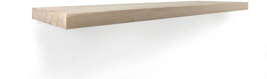 Tuinexpress.nl Zwevende wandplank 120 x 25 cm eiken recht Wandplank hout Fotoplank Boomstam plank Muurplank zwevend - Foto 2