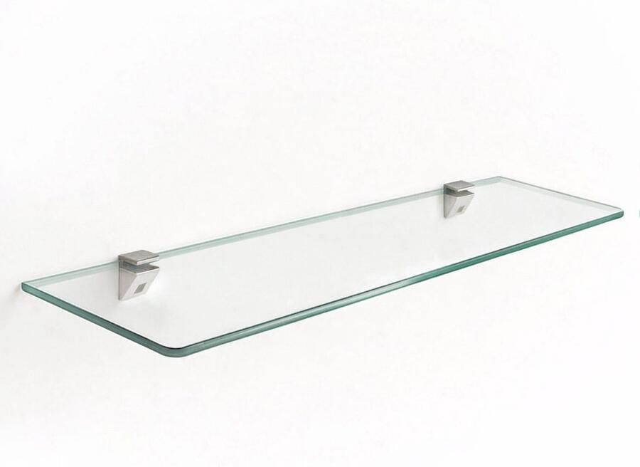 TULUP Glazen Wandrek 60x13 cm Multifunctionele Glasplank Van 6 Mm Gehard Glas Verchroomde Houders Inbegrepen Tijdloos Design Voor Keuken Badkamer En Modern Interieur Transparant