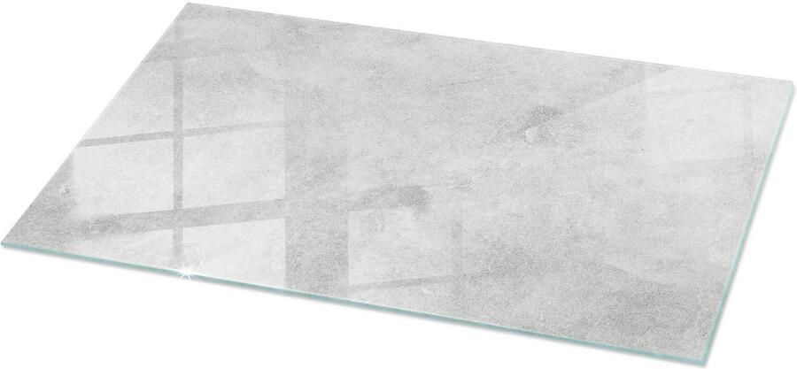 TULUP Tafelblad Glas Betontextuur Met Scheuren Glazen Plaat 140 cm x 70 cm Grijs Glasplaat Tafel Rechthoekig Tafelblad Glas Gehard Glazen Tafelblad Voor de Eettafel in de Eetkamer Gehard Glas