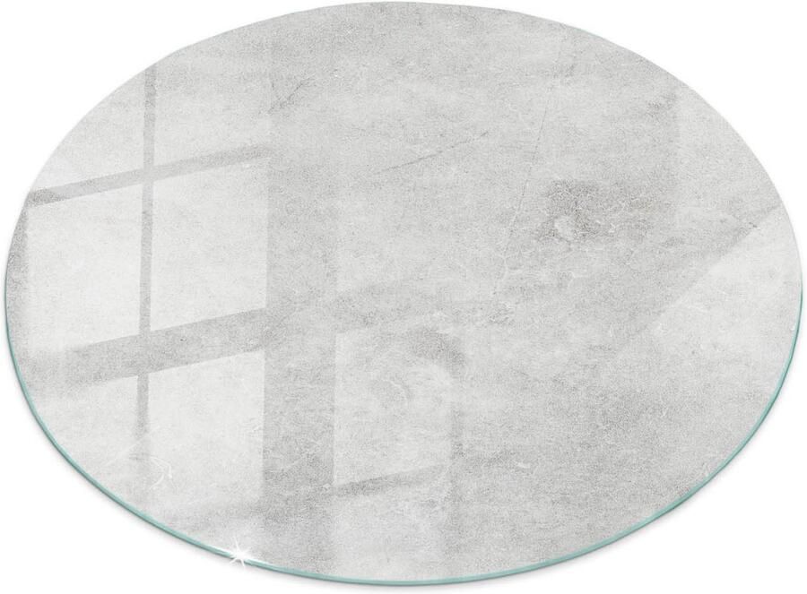 TULUP Tafelblad Glas Betontextuur Met Scheuren Glazen Plaat 80 cm Grijs Glasplaat Tafel Rond Tafelblad Glas Gehard Glazen Tafelblad Voor de Eettafel in de Eetkamer Gehard Glas