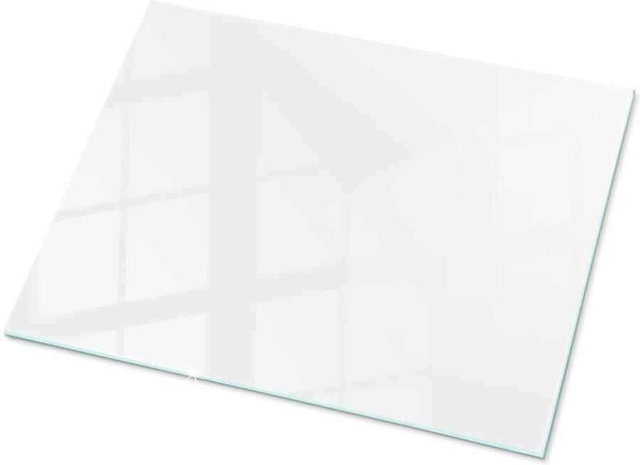 TULUP Tafelblad Glas Kleur Wit Glad Glazen Tafelblad 80 cm x 60 cm Wit Glazen Plaat Rechthoekig Tafelblad Glas Gehard Glazen Tafelblad Voor de Eettafel in de Eetkamer Veiligheidsglas