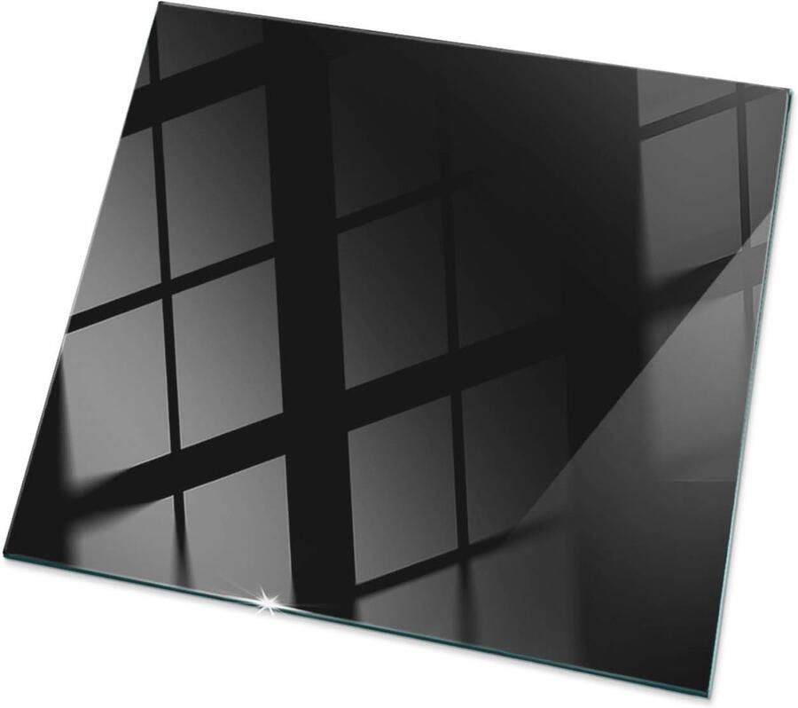 TULUP Tafelblad Glas Kleur Zwart Glad Glasplaat Tafel 60 cm x 60 cm Zwart Veiligheidsglas Vierkant Tafelblad Glas Gehard Glazen Tafelblad Voor de Eettafel in de Eetkamer Glazen Tafelblad