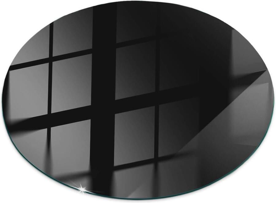 TULUP Tafelblad Glas Kleur Zwart Glad Glasplaat Tafel 90 cm Zwart Veiligheidsglas Rond Tafelblad Glas Gehard Glazen Tafelblad Voor de Eettafel in de Eetkamer Glazen Tafelblad