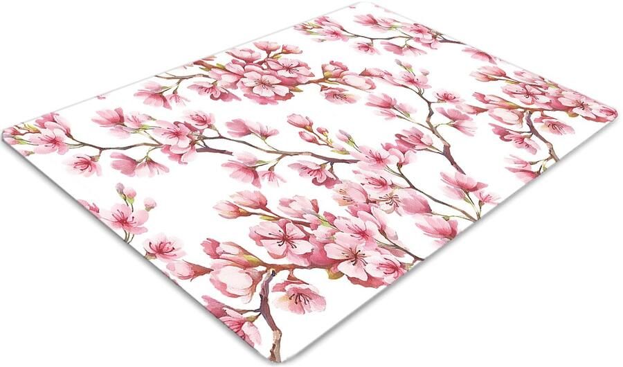 TULUP Vloerbeschermer Kersenbloesem Computer Stoel Mat 120 x 90 cm Rood Vloerbeschermer Bureaustoel Tapijt Bureaustoel Vloerbeschermer Pvc Vloerbeschermer Computer Stoel Mat Werkplekdecoraties